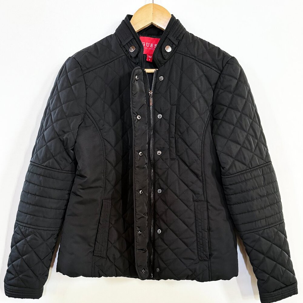 Guess Black Quilted Jacket. Women’s Size Small.